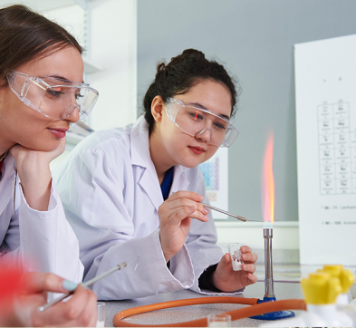 Abbey College Cambridge Students In Chemistry Laboratory