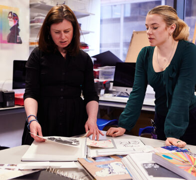 Student And Teacher In The DLD College London Art & Design Studio